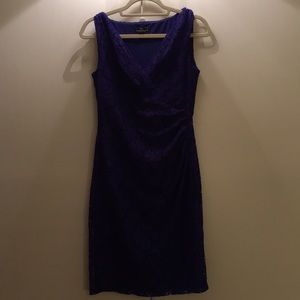 Lace blue midi dress Size 8